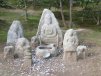 Stone figures and offerings, Kinkakuji, Kyoto